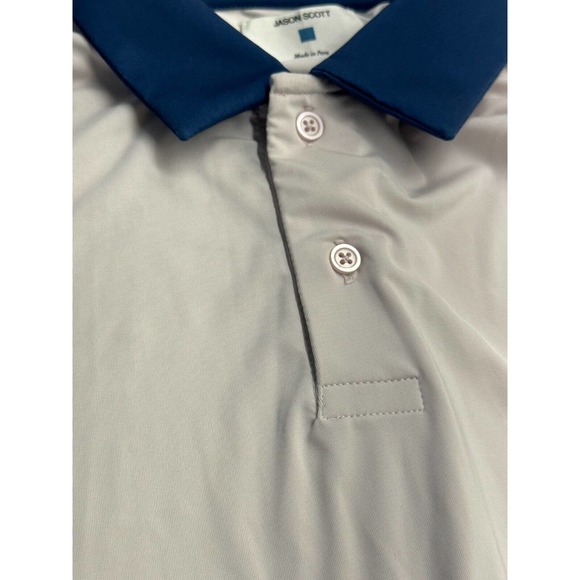 Jason Scott Golf Polo shirt Polyester-spandex Stripe sleeves Men Size S - Picture 8 of 9